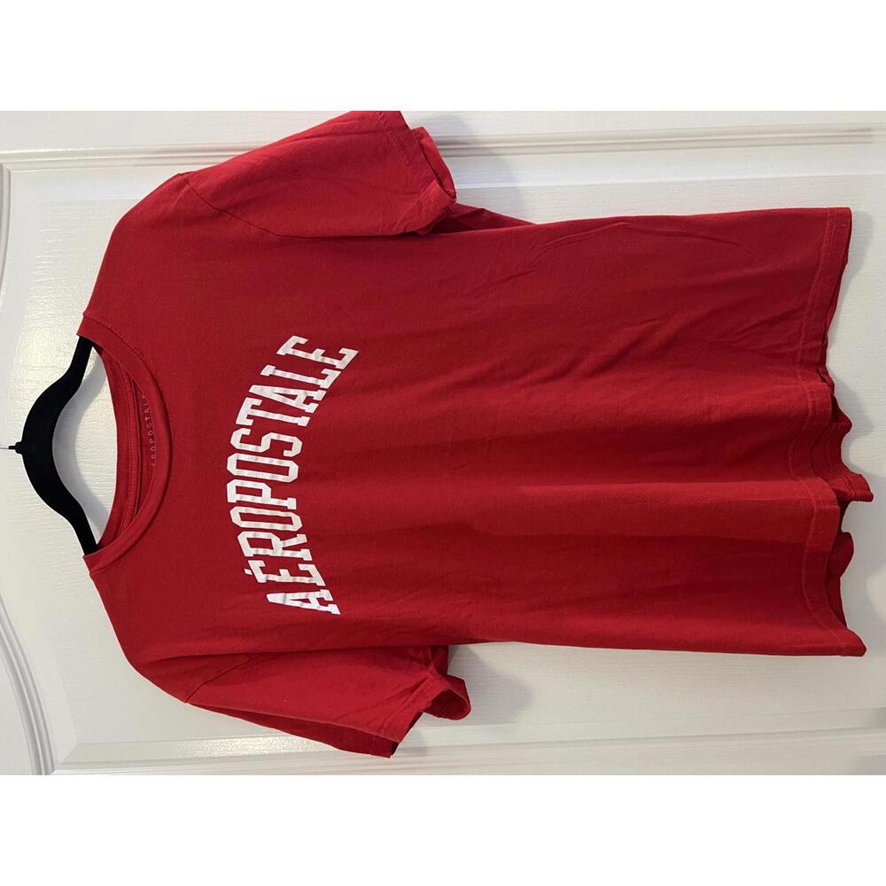 Aeropostale Red Short Sleeve Cotton T-Shirt Size L